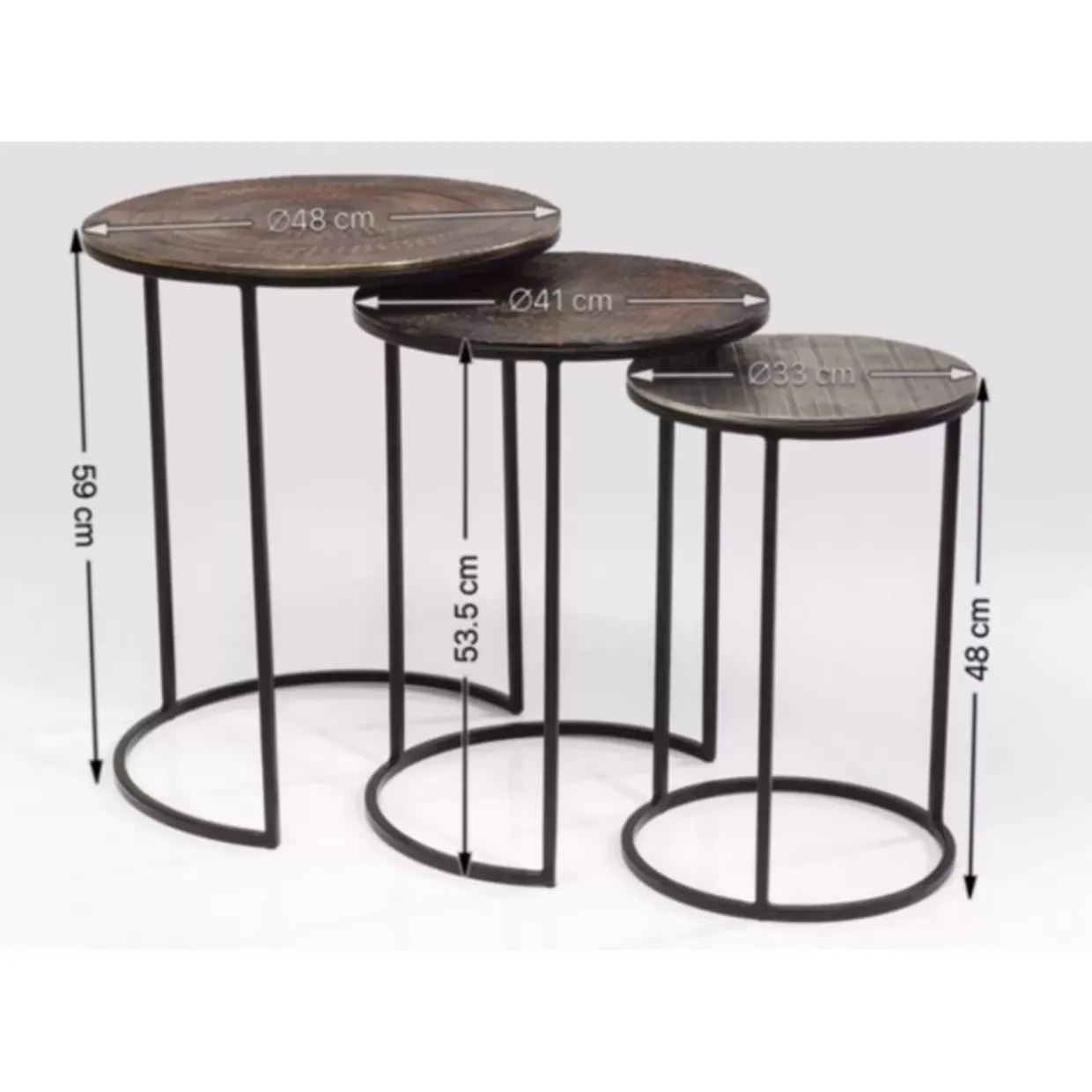 Beistelltisch Electra (3/Set) O48Cm