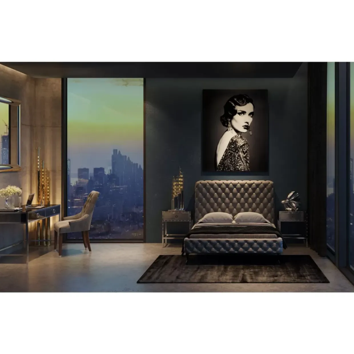 Bett Desire Hoch Silbergrau 160X200 Cm
