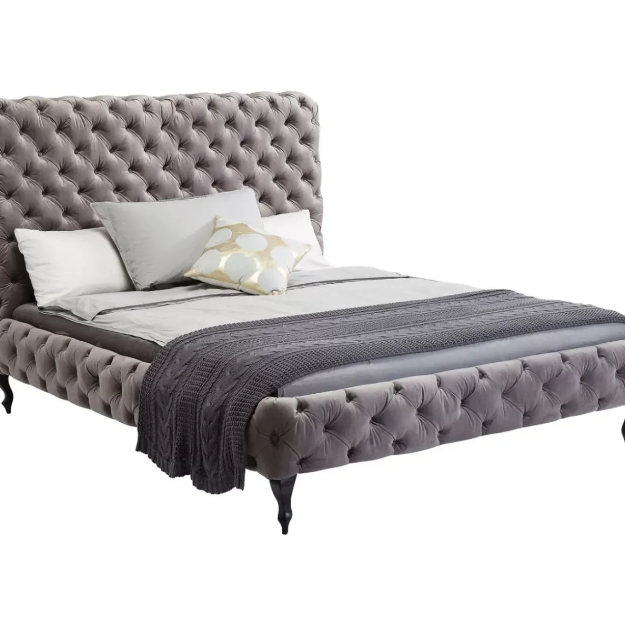 Bett Desire Hoch Silbergrau 160X200 Cm