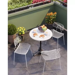 Bistrotisch Kaffeehaus Rund Weiss O60