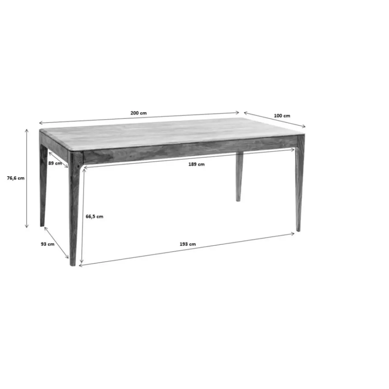 Brooklyn Walnut Tisch 200X100Cm