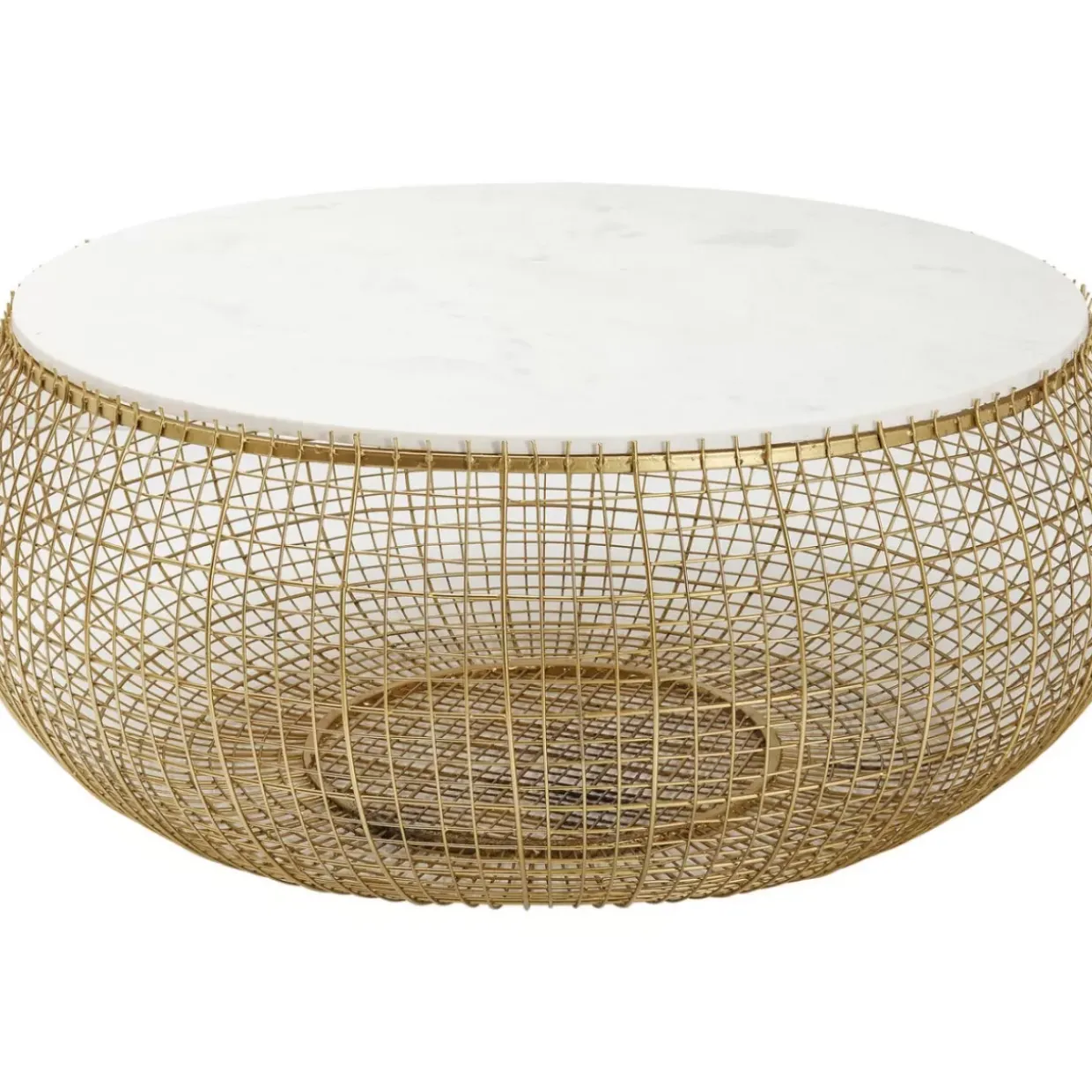Couchtisch Cesta Marmor Gold O100Cm