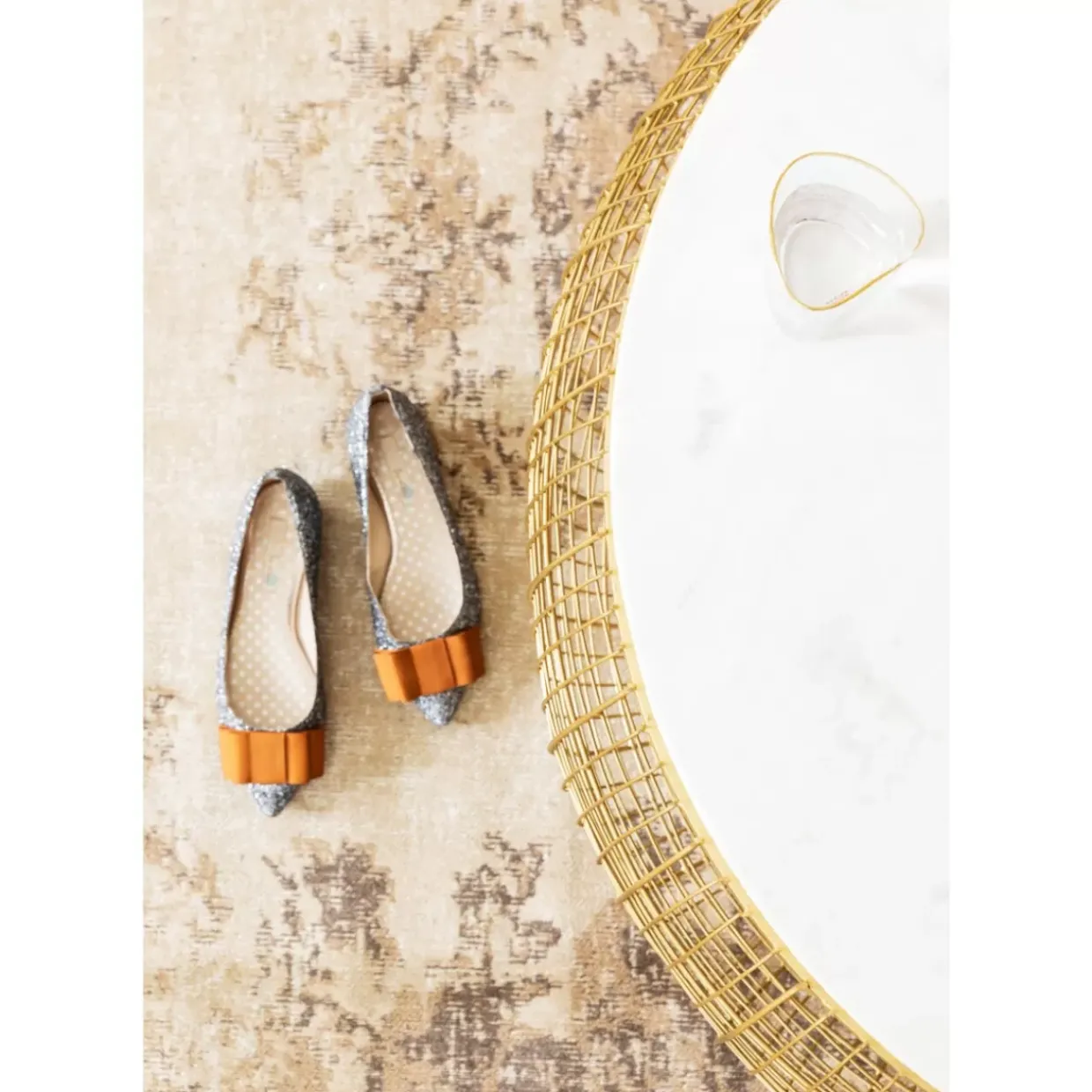 Couchtisch Cesta Marmor Gold O100Cm