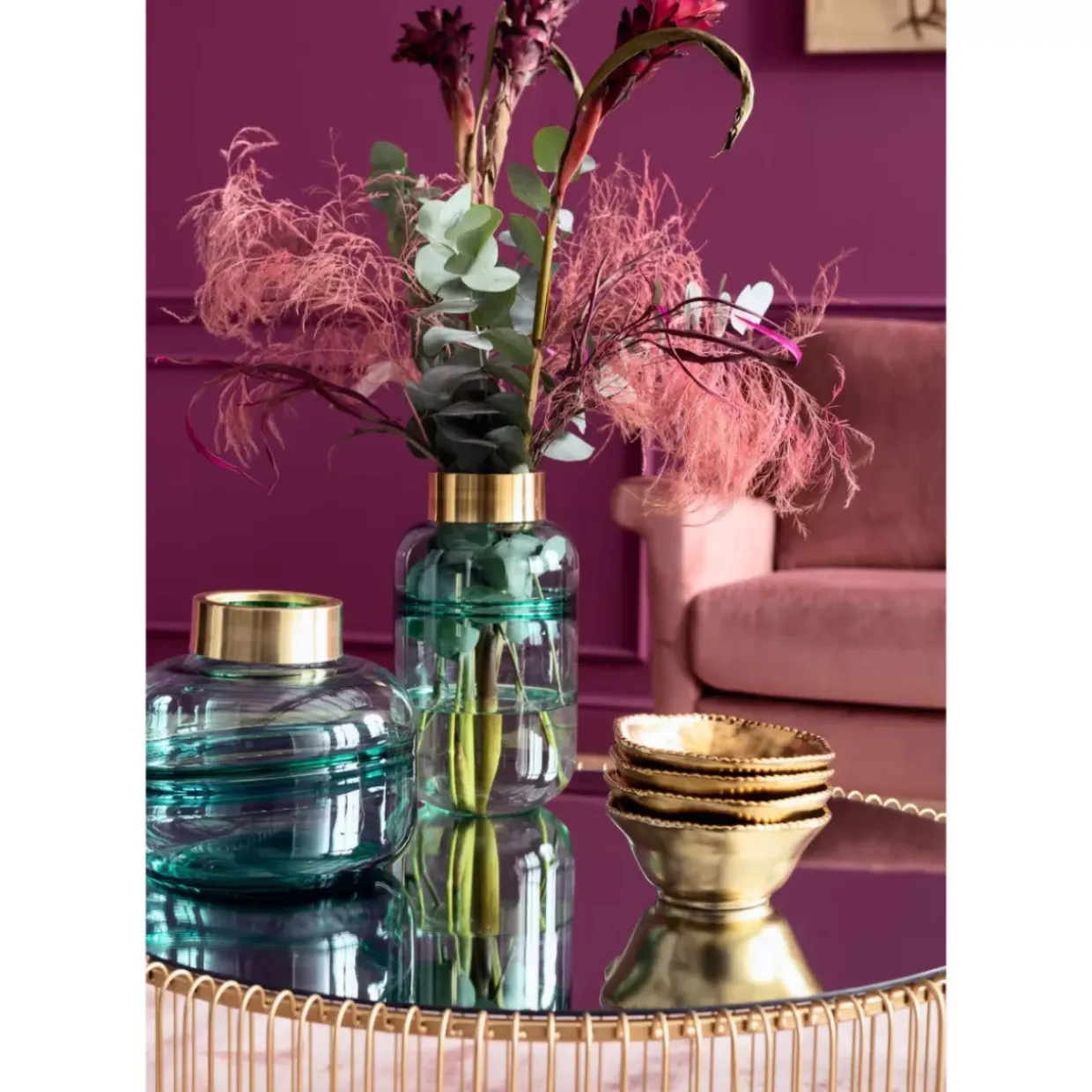 Couchtisch Wire Uno Brass O80Cm