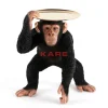 Deko Figur Butler Playing Chimp Schwarz 52Cm