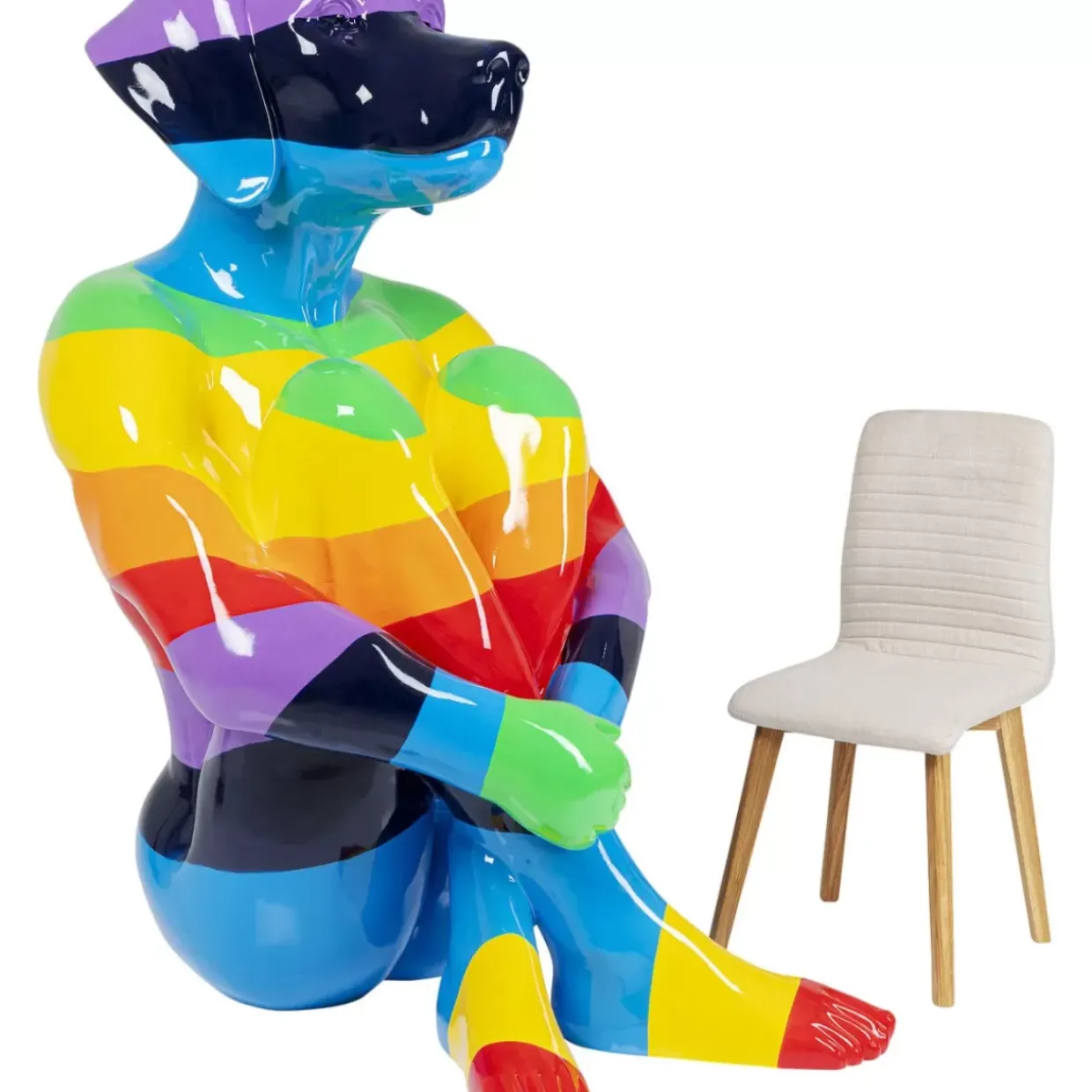 Deko Figur Sitting Dog Rainbow 173