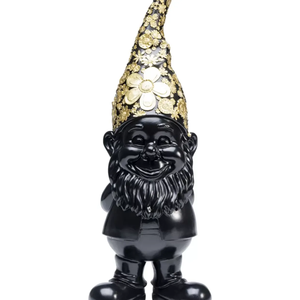 Deko Figur Zwerg Standing Schwarz Gold 61Cm