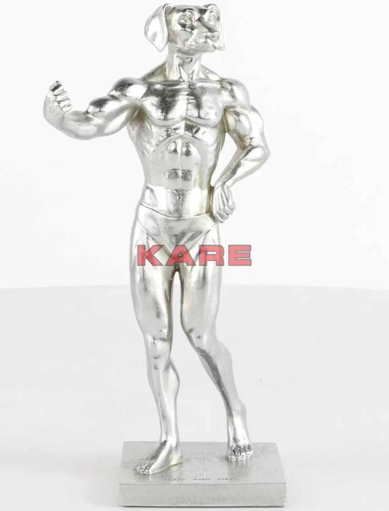 Deko Objekt Muscle Dog Silber