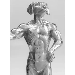 Deko Objekt Muscle Dog Silber