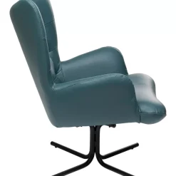 Drehsessel Oscar Leder Blau