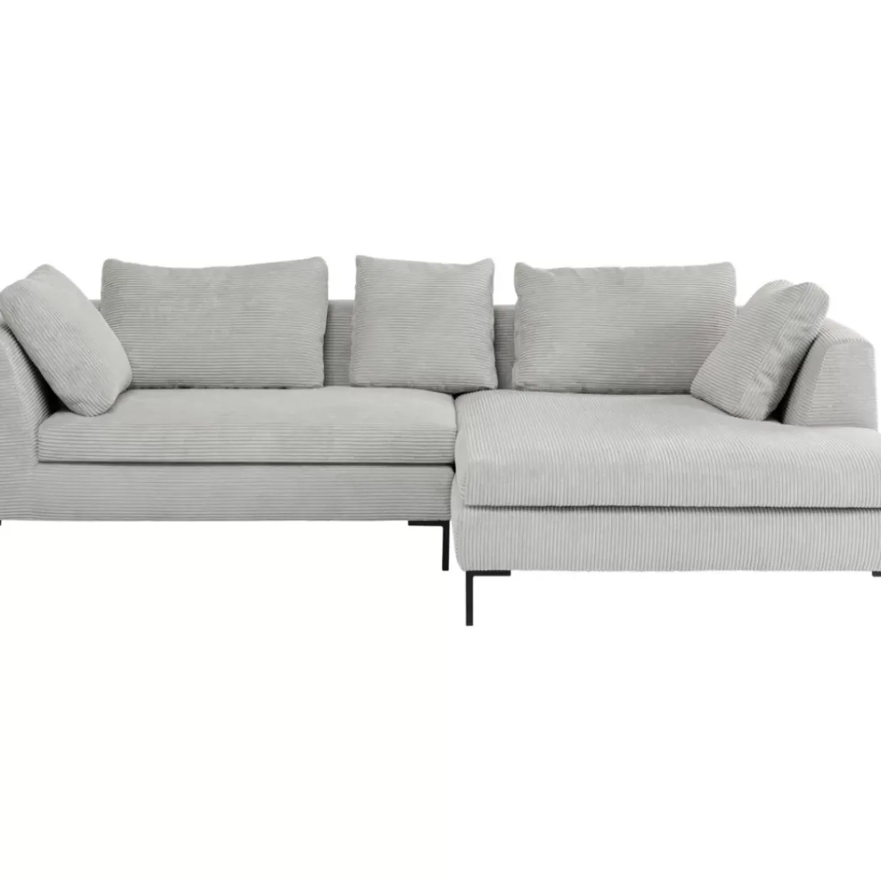 Ecksofa Gianni Cord Grau Rechts