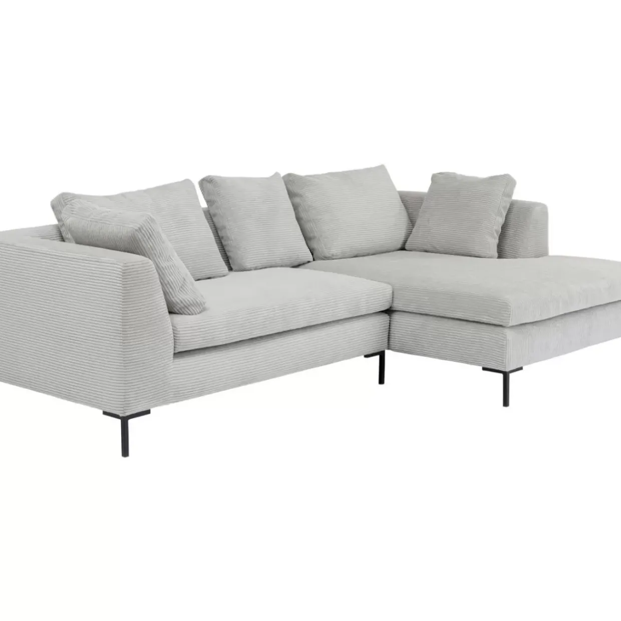 Ecksofa Gianni Cord Grau Rechts