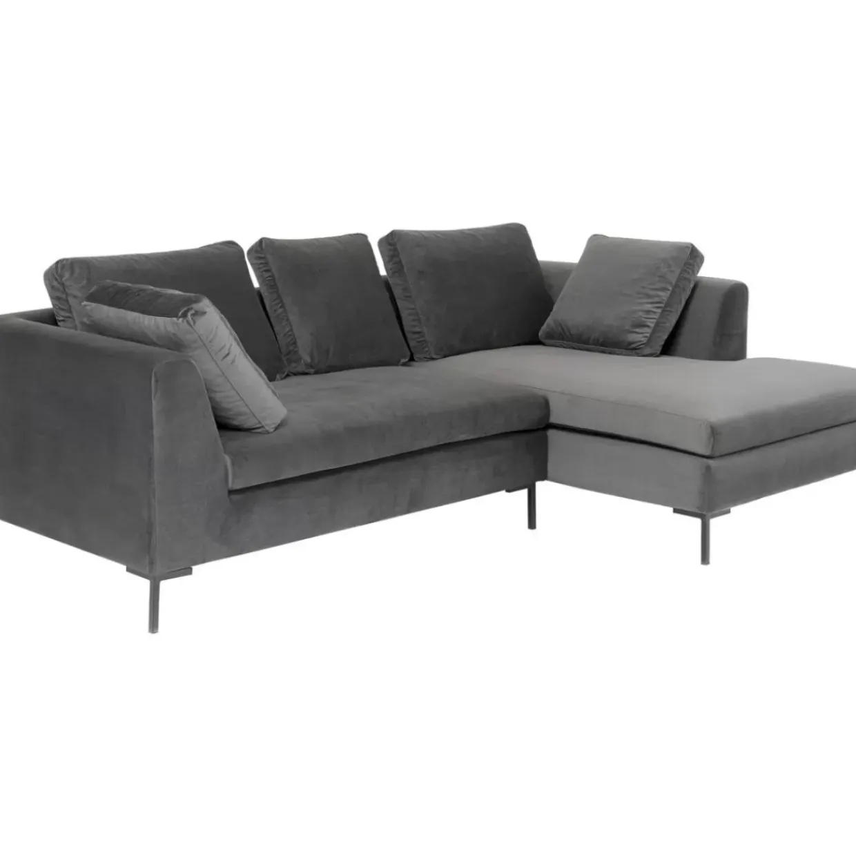 Ecksofa Gianni Small Velvet Grau Rechts