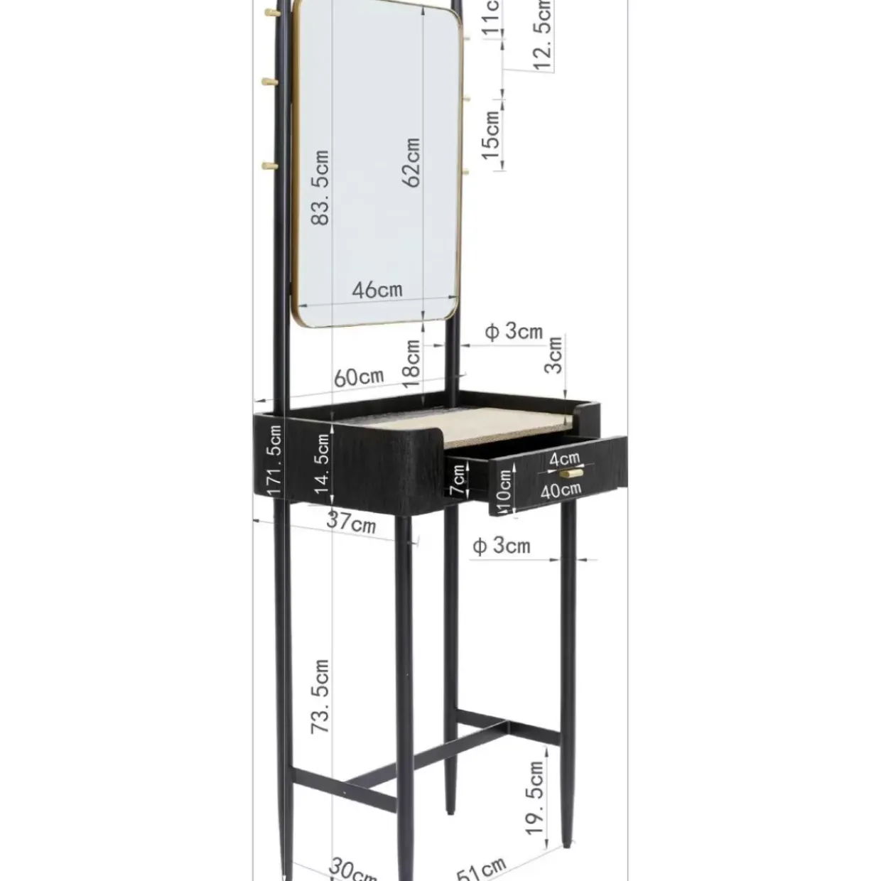 Garderobe Mit Spiegel Milano