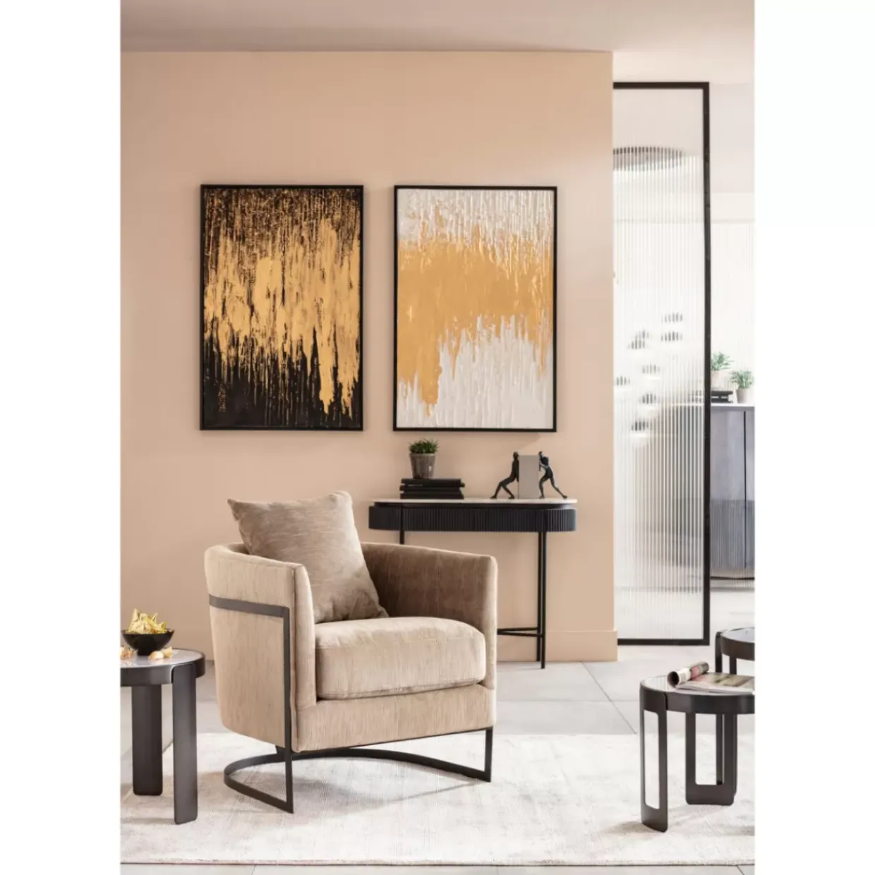 Gerahmtes Bild Abstract Weis 80X120Cm