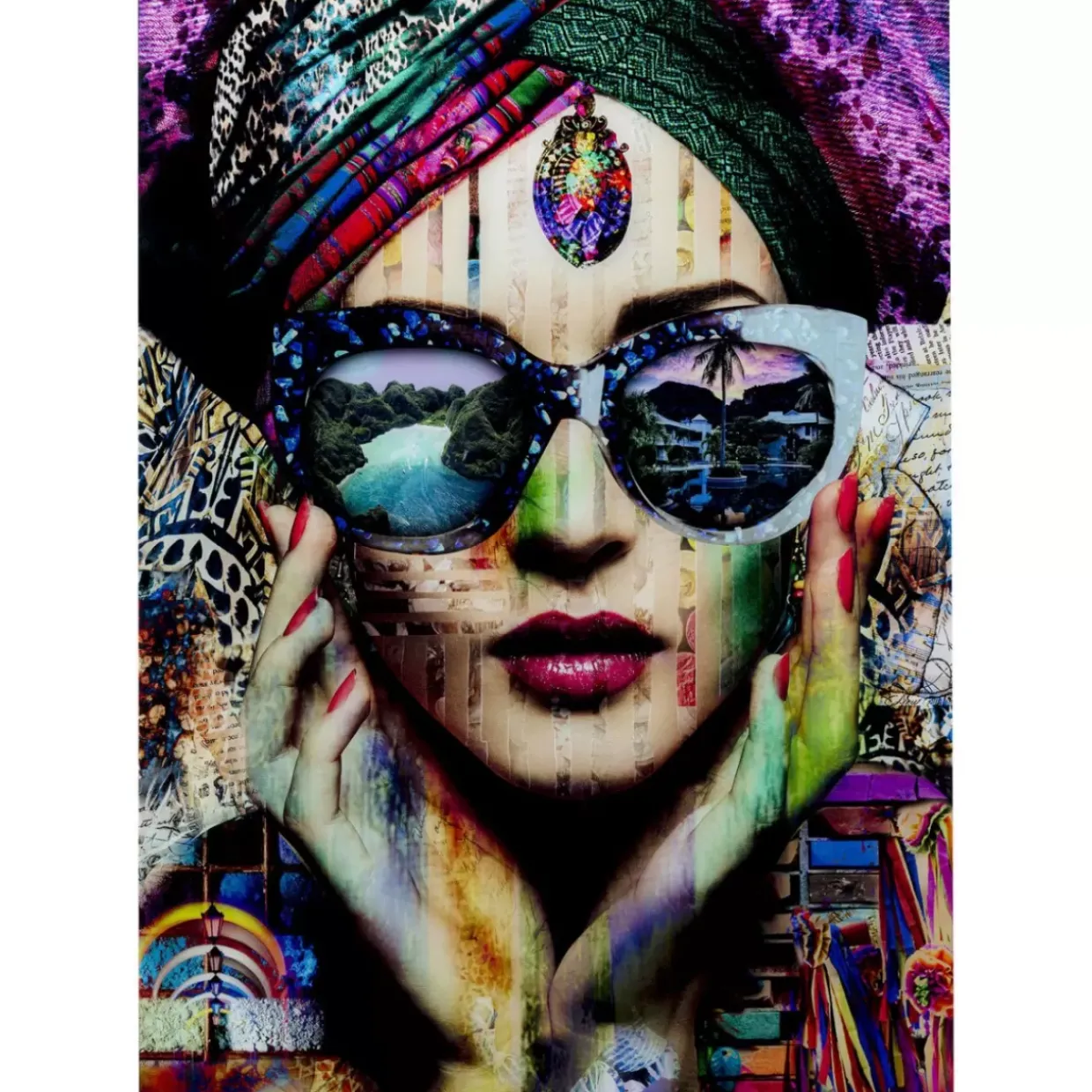 Glasbild Colorful Artist 80X120Cm