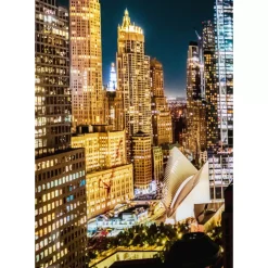 Glasbild Skyline Night 150X100Cm