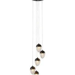 Hangeleuchte Frozen 5 Schwarz Matt O35Cm