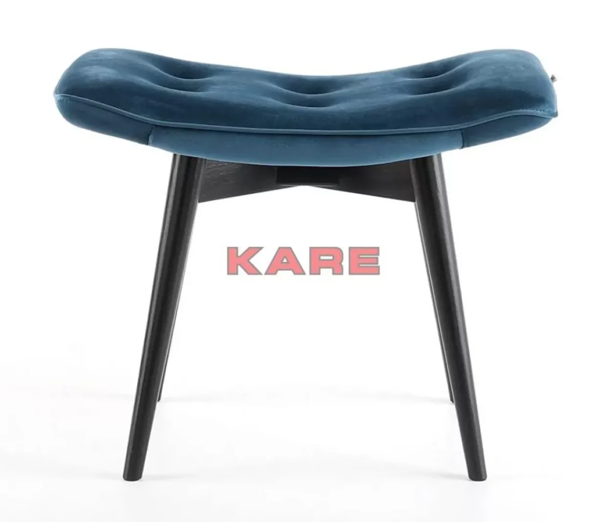Hocker Black Vicky Velvet Petrol 46X59Cm