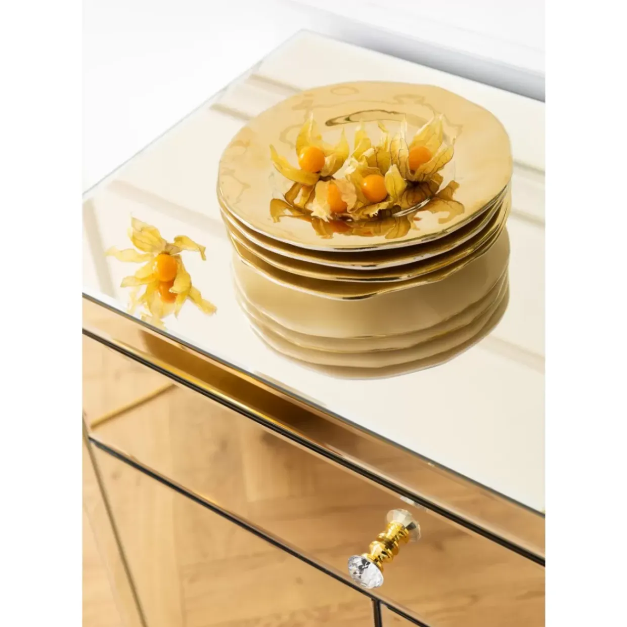 Kommode Luxury Champagne 2-Turig 1 Schub