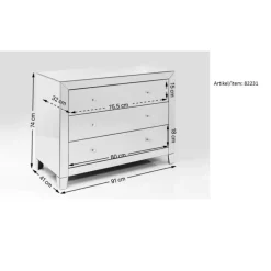 Kommode Luxury Push 3 Schube Grau