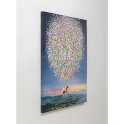 Leinwandbild Flying Elephant At Night 80X100Cm