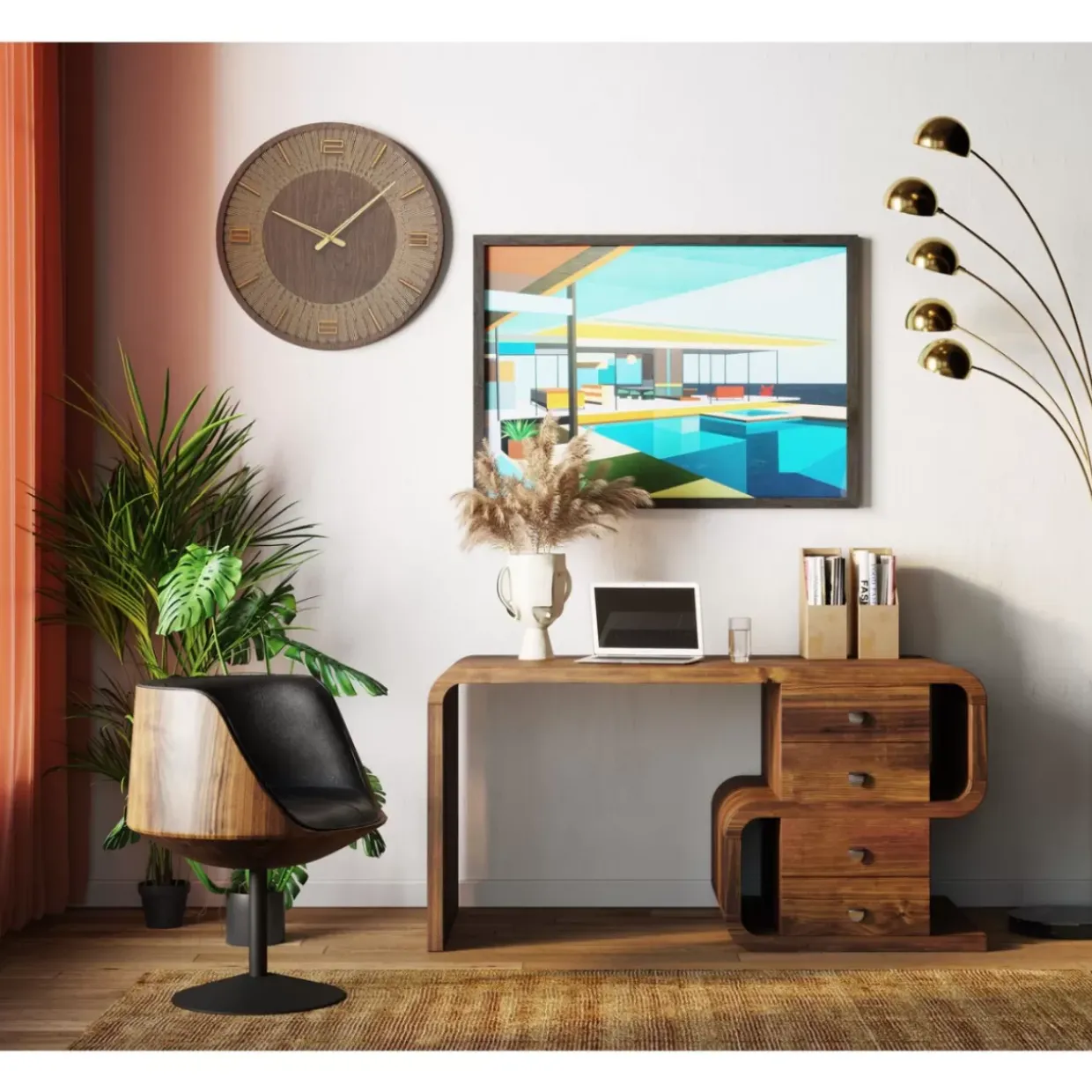 Schreibtisch Soft Snake Walnut 150X70Cm