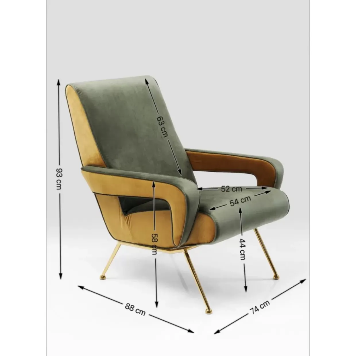 Sessel Luna High Grun