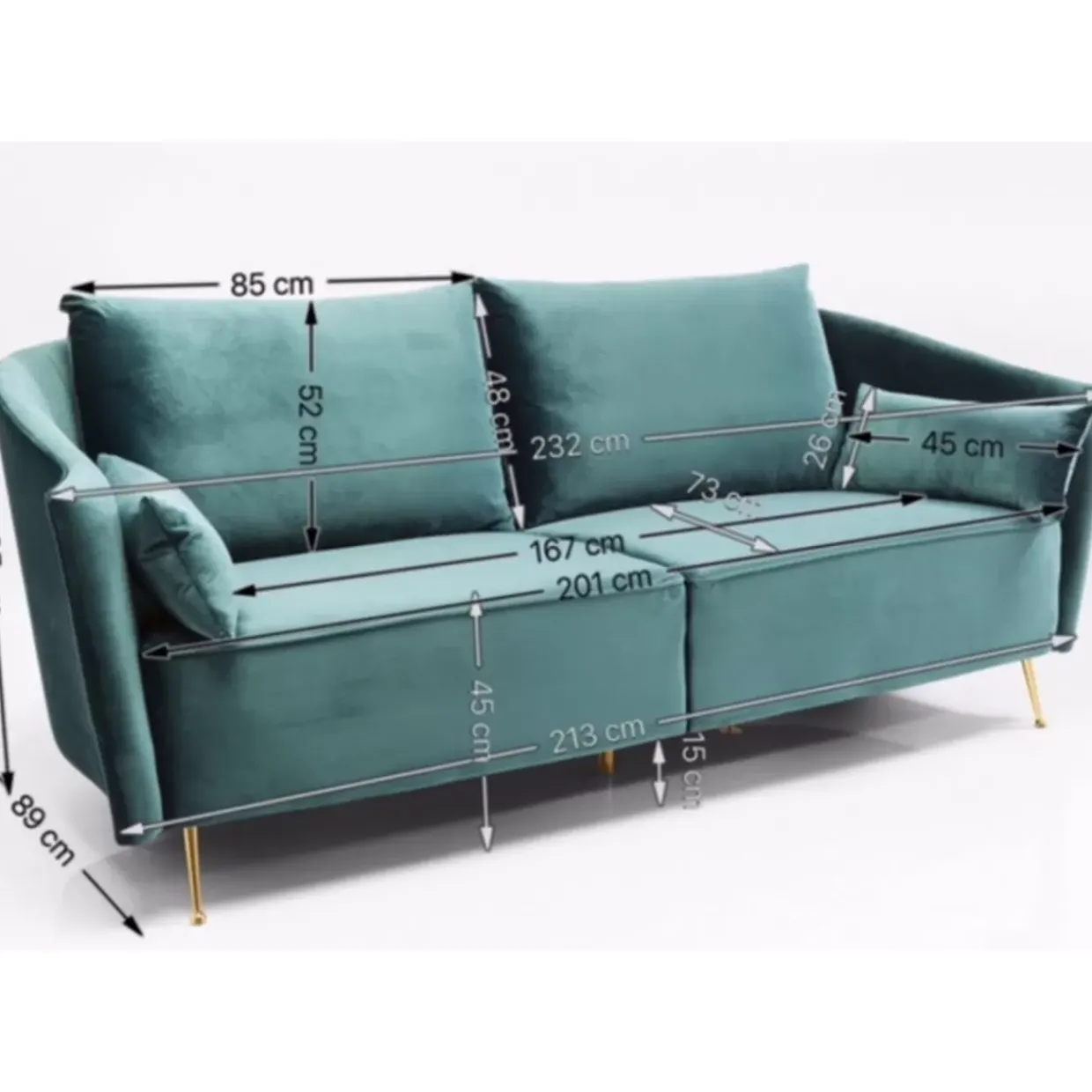 Sofa Vegas Forever 3-Sitzer Petrol