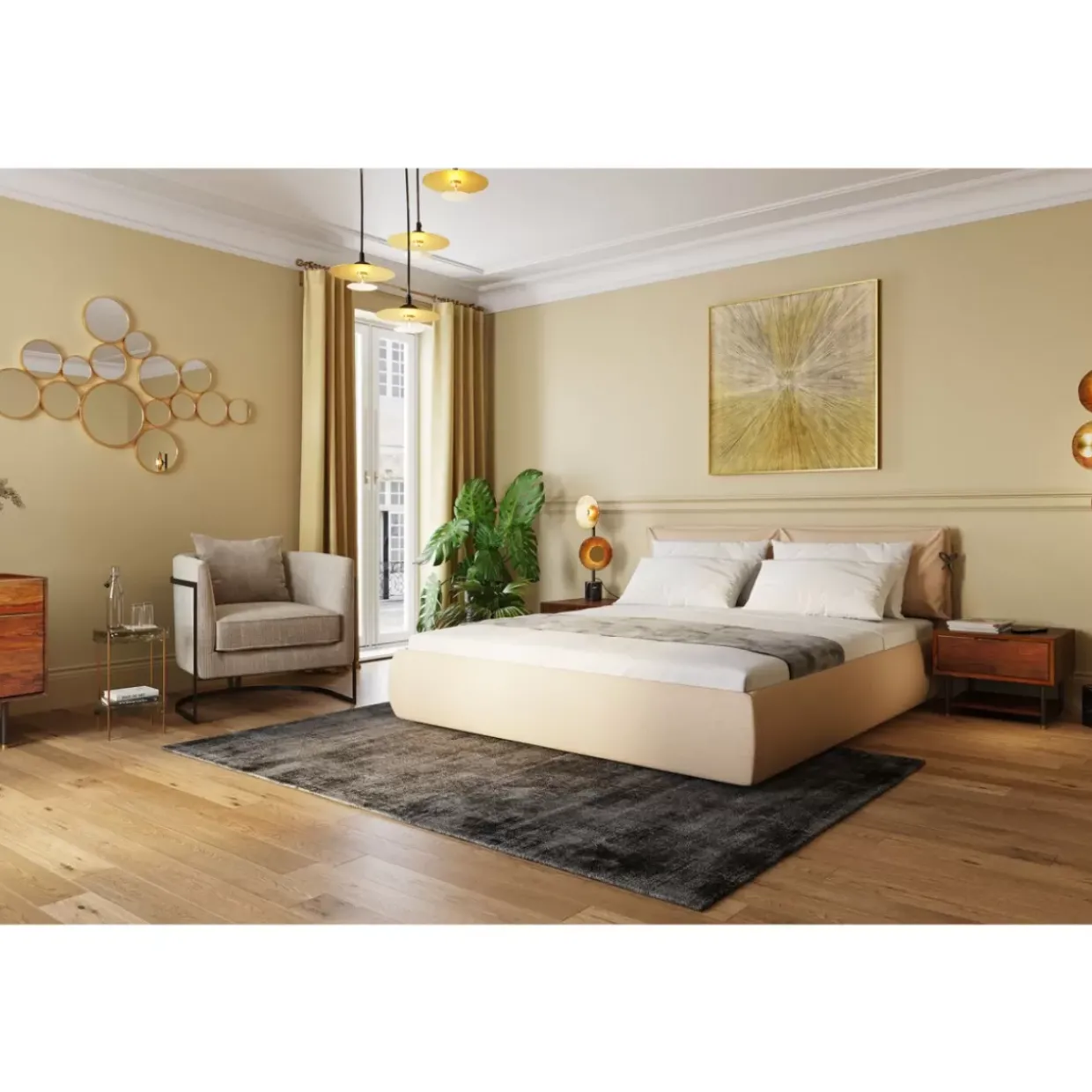 Spiegel Bubbles Messing 183X93Cm