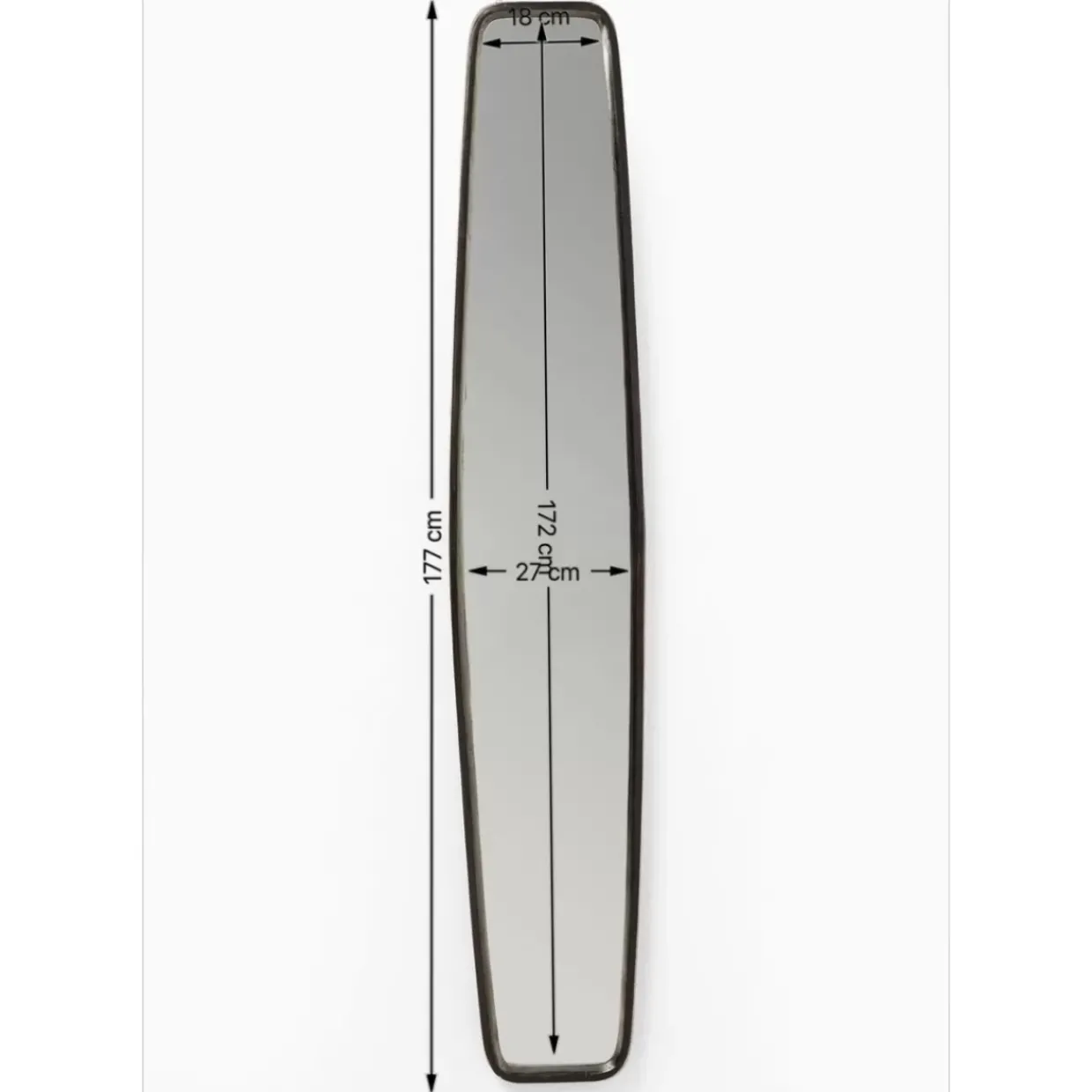 Spiegel Clip Black 32X177Cm