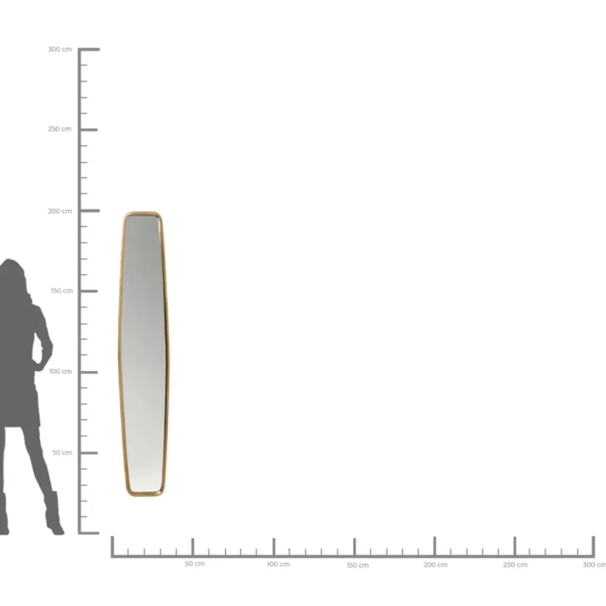 Spiegel Clip Brass 32X177Cm