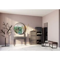 Spiegel Curve Round Steel Nature O100Cm