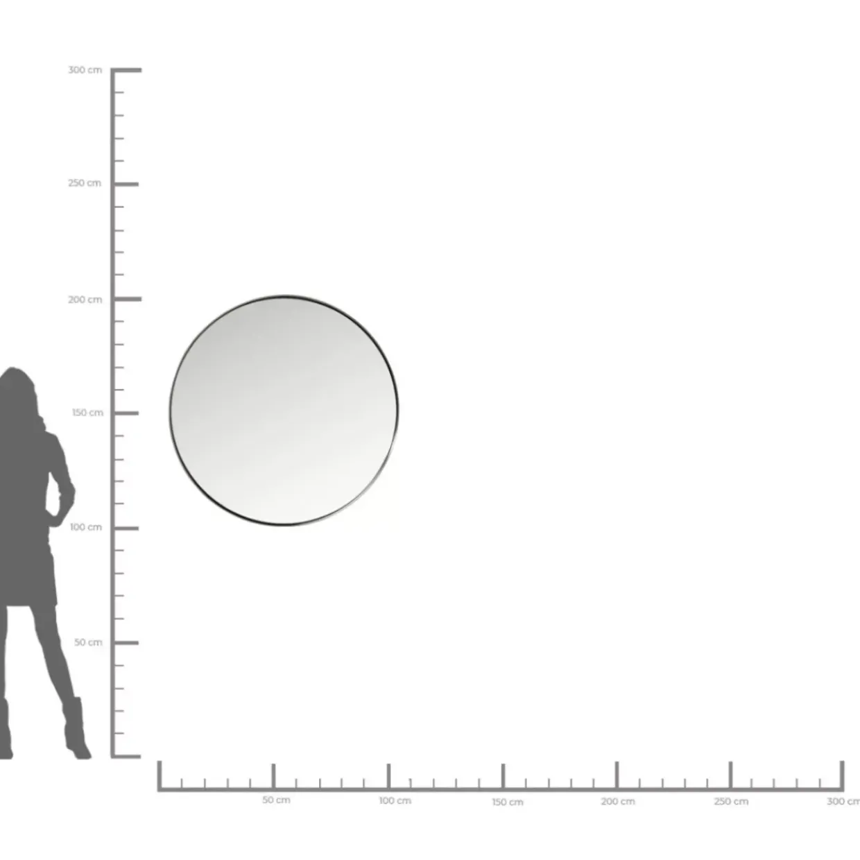 Spiegel Curve Round Steel Nature O100Cm
