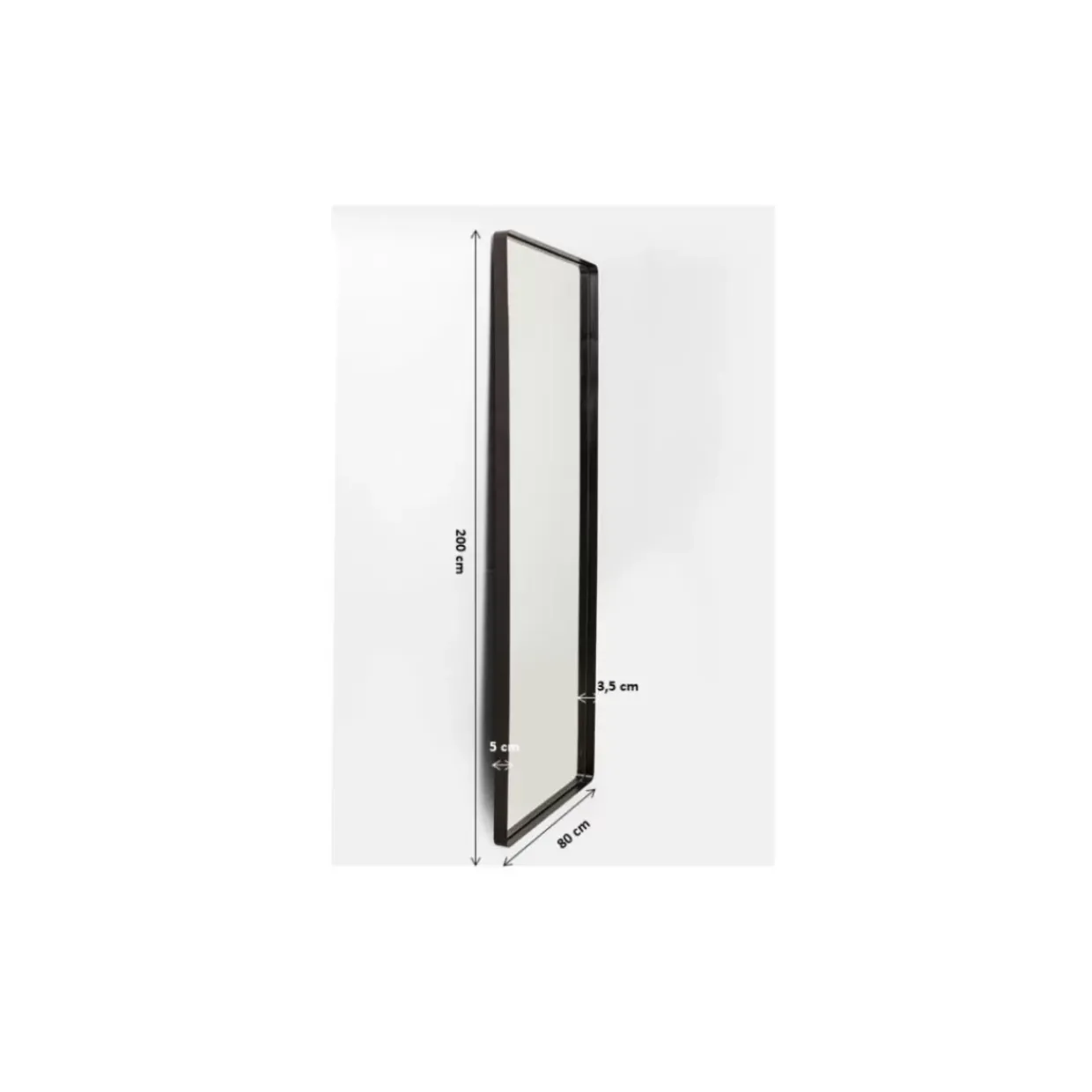 Spiegel Ombra Mo Soft Schwarz 80X200Cm