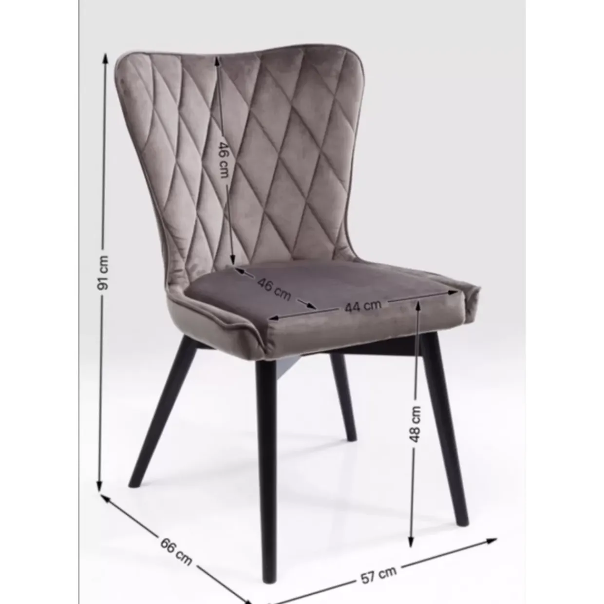 Stuhl Black Marshall Velvet Grau