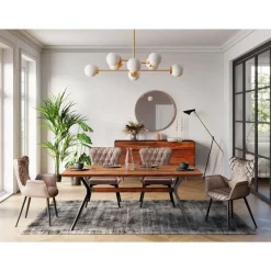 Stuhl Black Marshall Velvet Grau