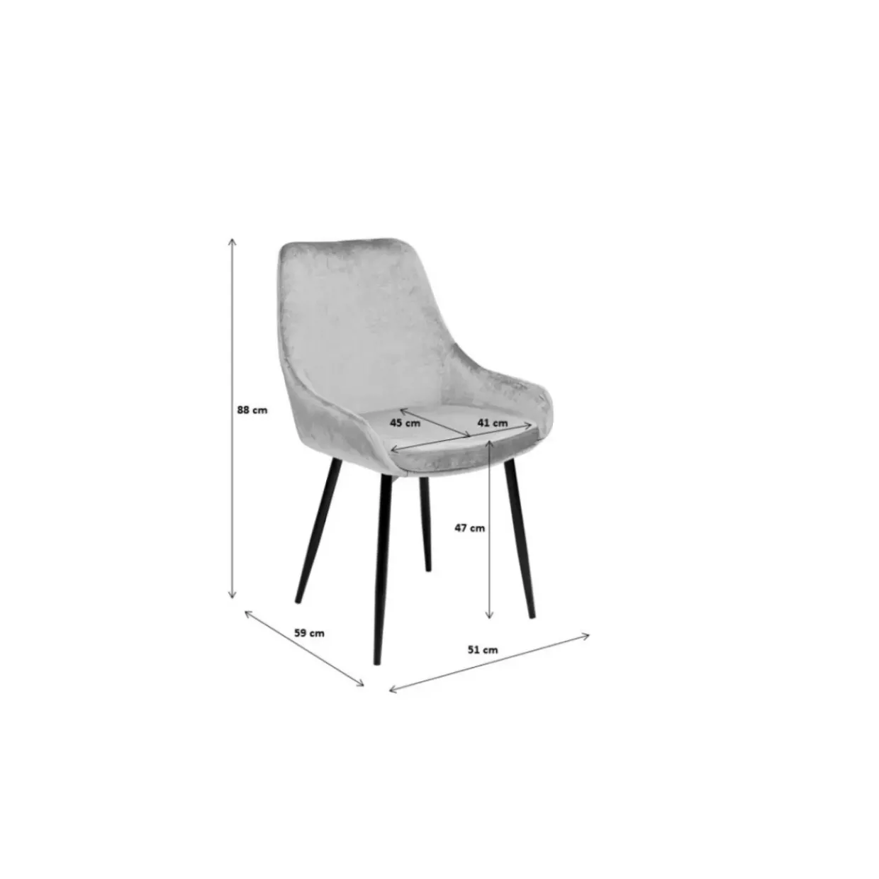Stuhl East Side Silbergrau Xl
