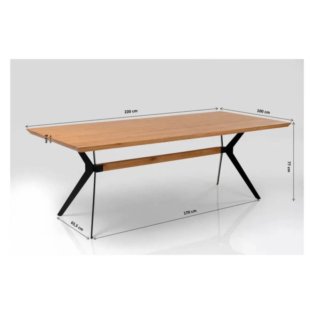 Tisch Downtown Walnuss 220X100Cm