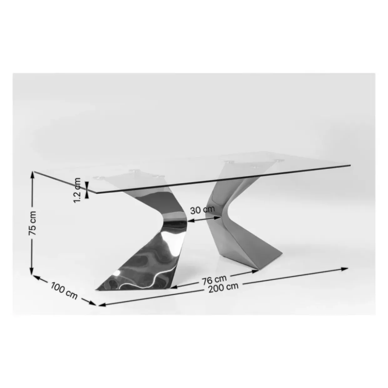 Tisch Gloria Chrome 200X100Cm