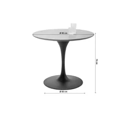 Tisch Invitation Set Walnus Schwarz O90Cm