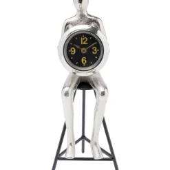 Tischuhr Sitting Man Silber 12X31Cm