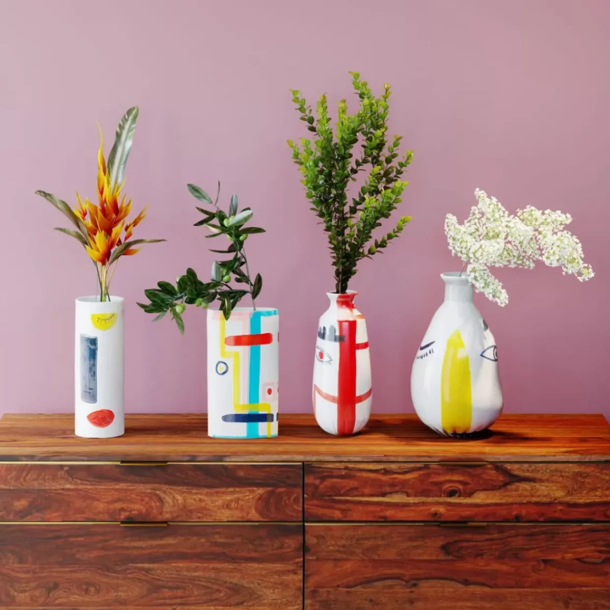 Vase Art Face Colore 38