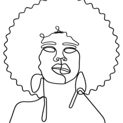 Wandobjekt Wire African Woman 50X57Cm