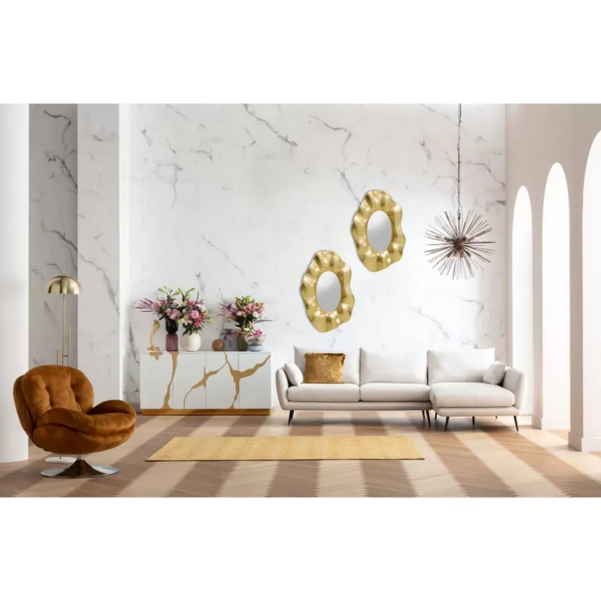 Wandspiegel Riley Gold 150X98Cm