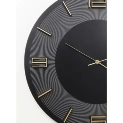 Wanduhr Leonardo Schwarz/Gold 50